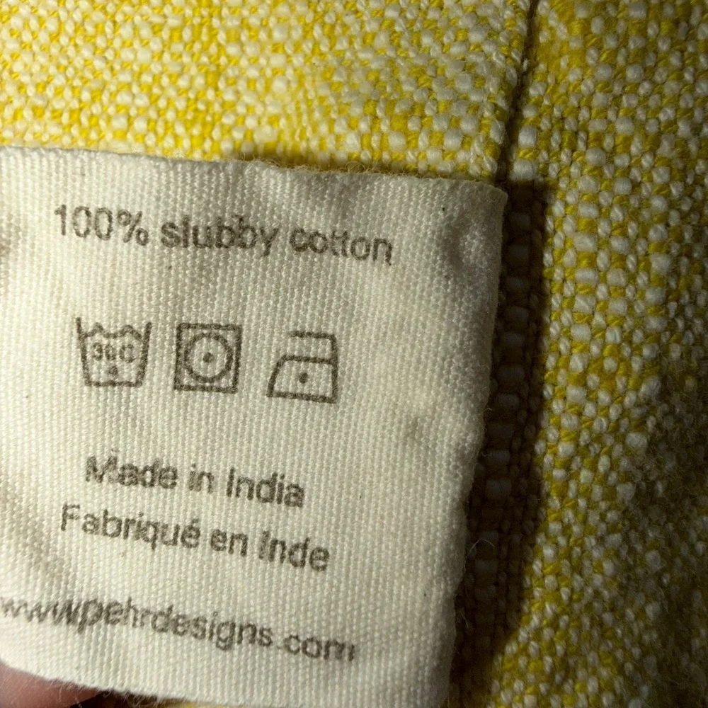 Anthropologie Pehr Tablecloth Yellow Green 100% Slub Cotton India 89